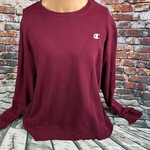 Champion Men’s Sweatshirt Crew Neck Pullover Lightweight Logo Maroon‎ XXL